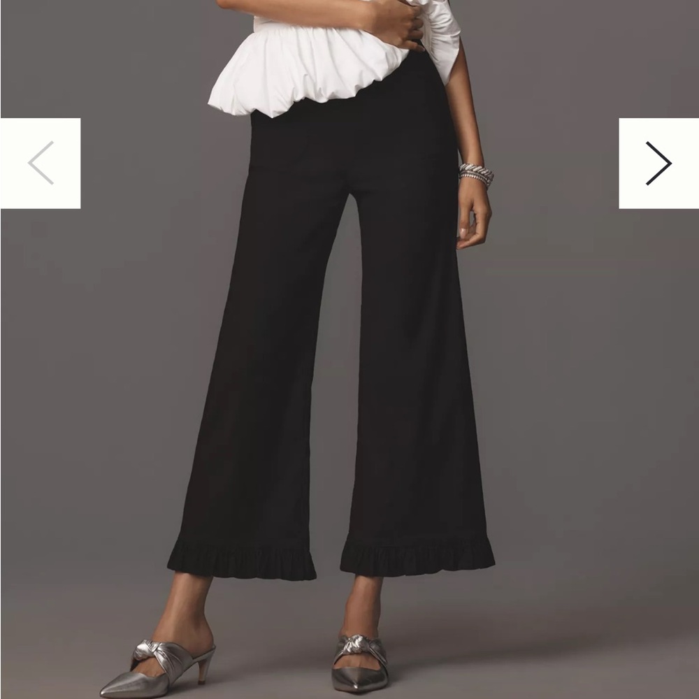 Anthropologie Black Wide-Leg Pants